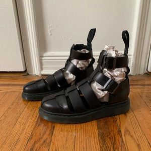 Dr. Martens Black Leather Geraldo Sandals